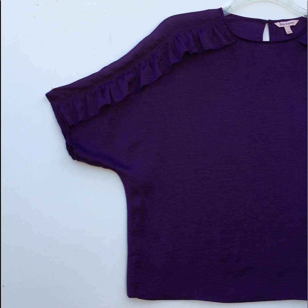 JUICY COUTURE RUFFLED DOLMAN BLOUSE DEEP PURPLE - Picture 5 of 9